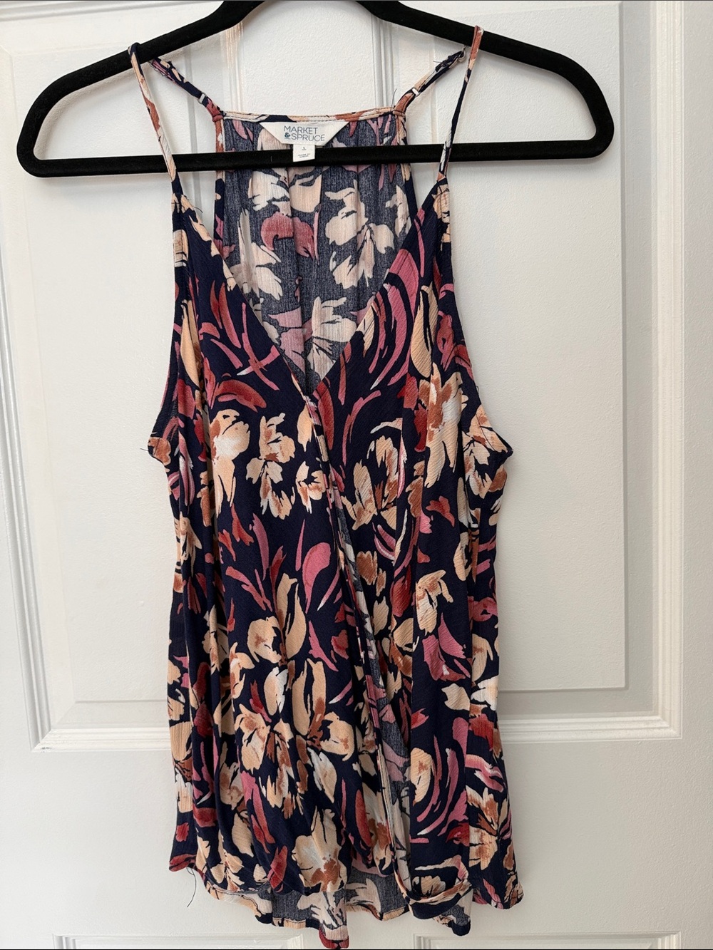 Market & Spruce Navy, Pink & Cream Strap Tank sleeveless blouse